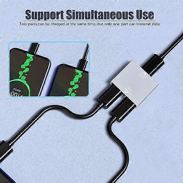 USB C socket to 2x USB C socket type-C USB-C splitter charger Converter adapter YC