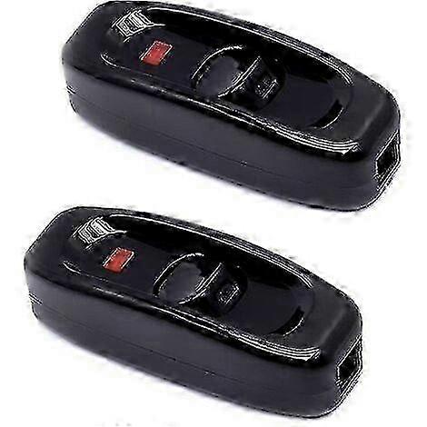 Interrupteur pour lampe2 Pcs Noir Interrupteur Lampe Inline Switch 250V 10A Interrupteur Intermdiaire avec Voyant Led Interrupteur  Cordon en Lig