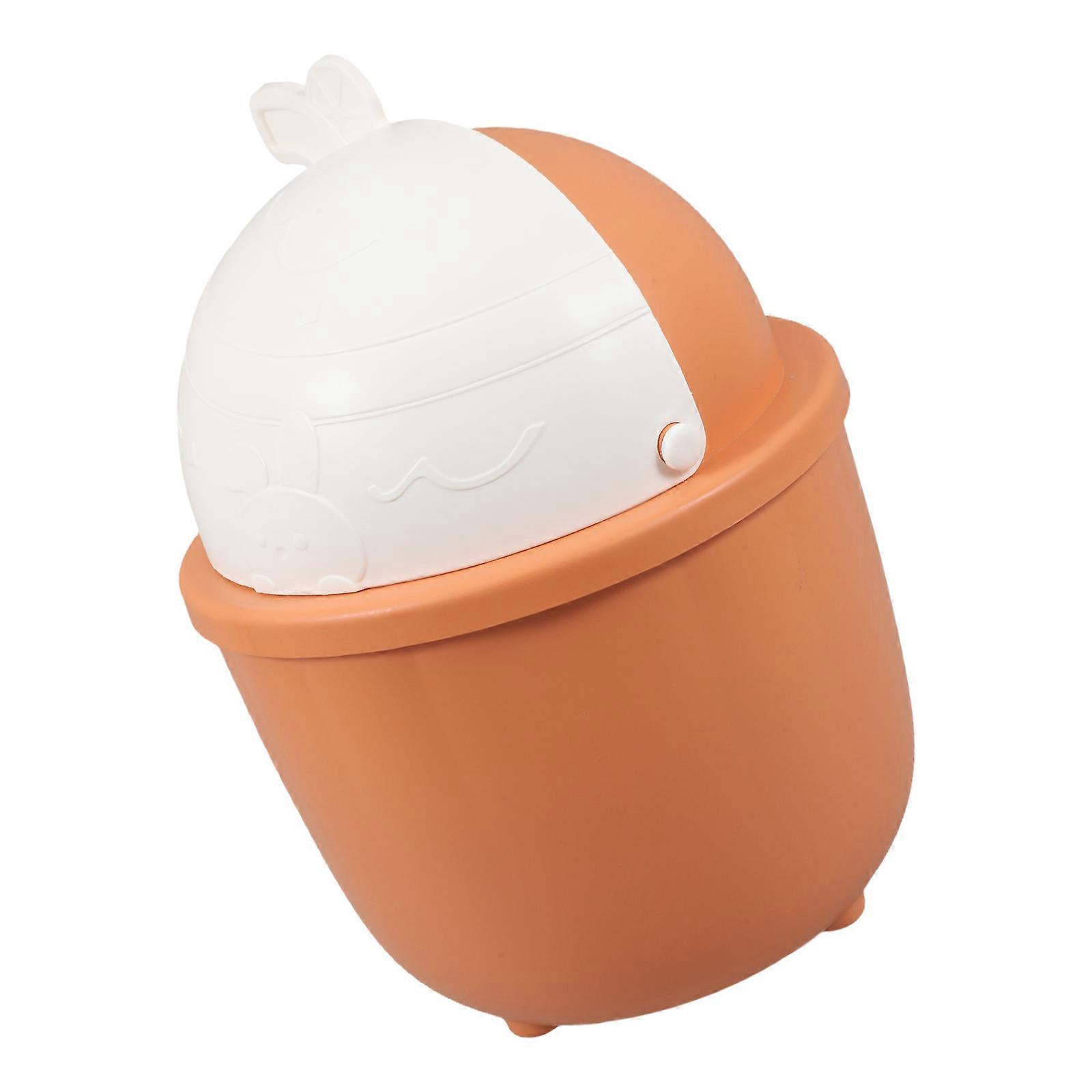 Mini Trashcan Rabbit Design Trash Can with Flip Lid for Home Use