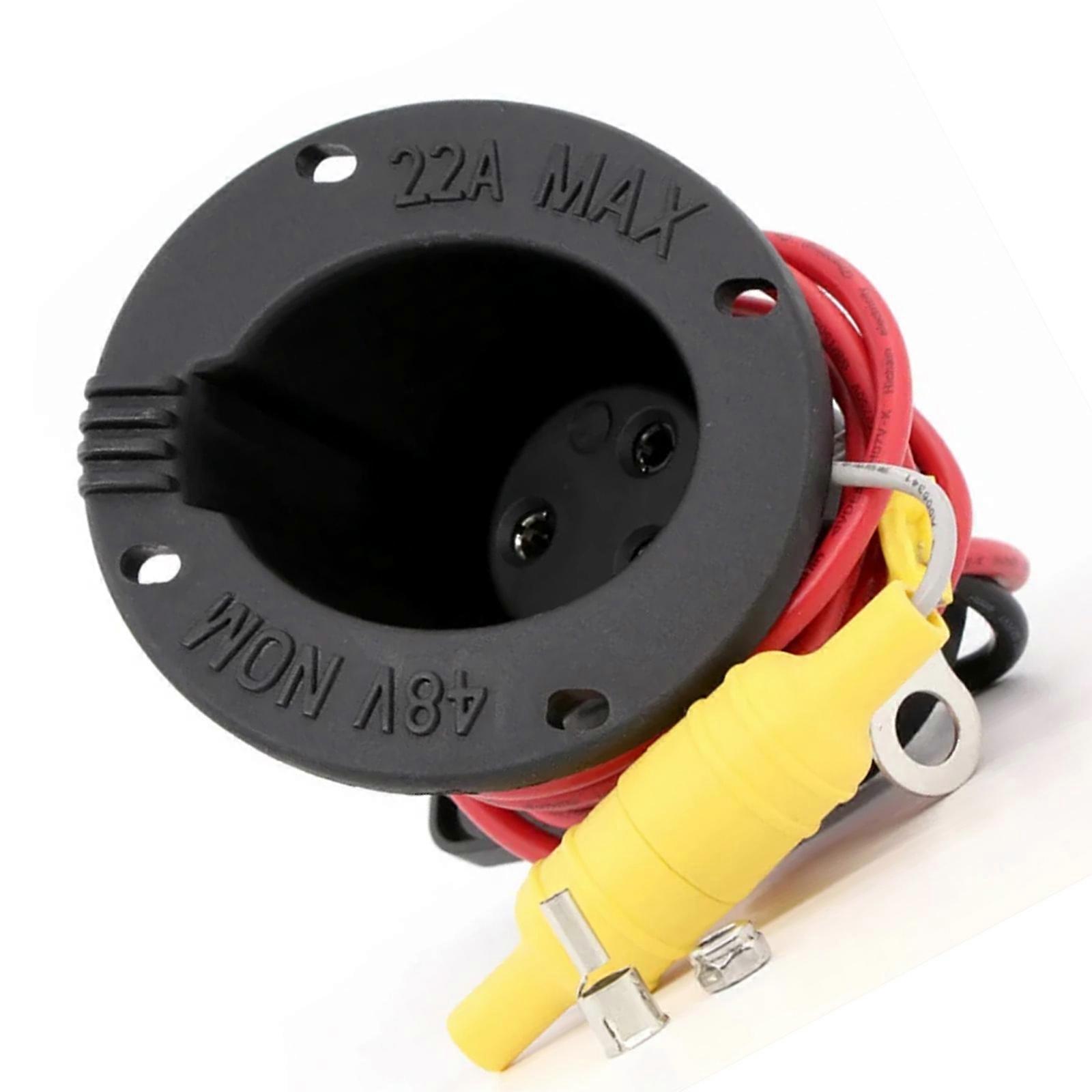 Ergonomic Golf Cart Charging Socket 48V 3000W ABS Plastic Construction Weatherproof Designs Cart Plugs for Models Use Multicolor