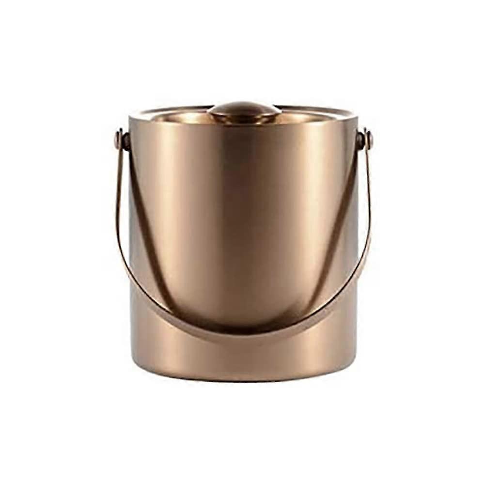 Stainless Steel Double Wall Insulated Ice Bucket with Lid and Tongs for Home Bar Parties