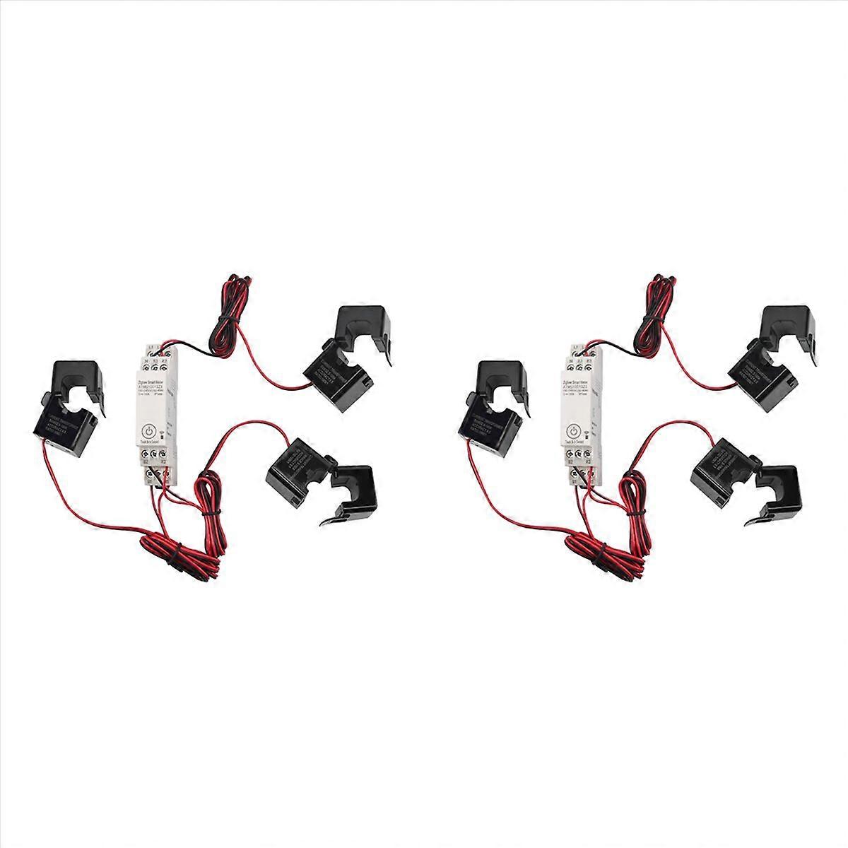 2X Zigbee Three-Phase Energy Meter 100-240V Mobile App Remote Control Household Multifunctional Rail