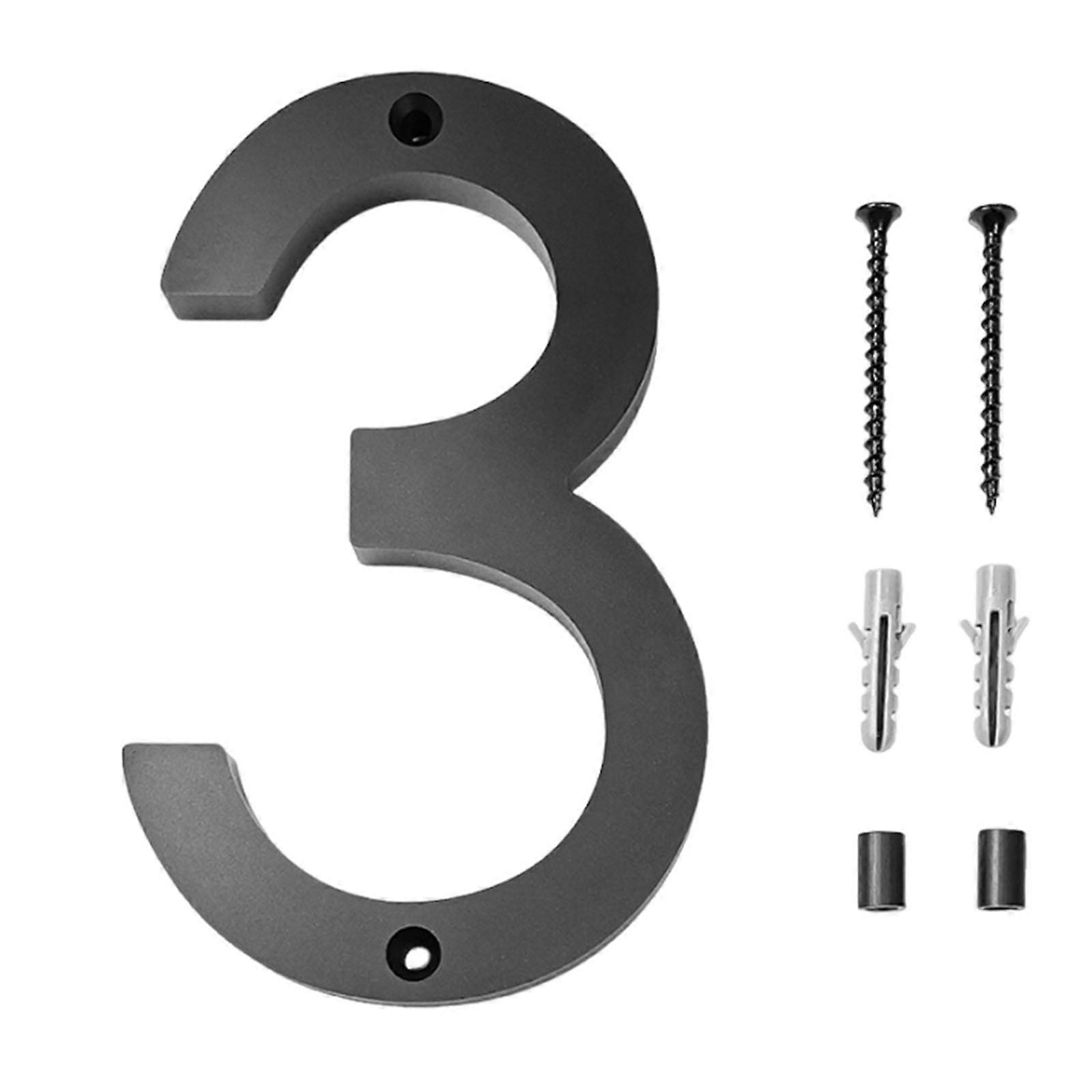 Kiplyki 6 Inch Floating House Number Metal Modern Anti-Rust House Address Numbers for Outside with For Mailbox Yard Home Front Door Zinc Alloy Black