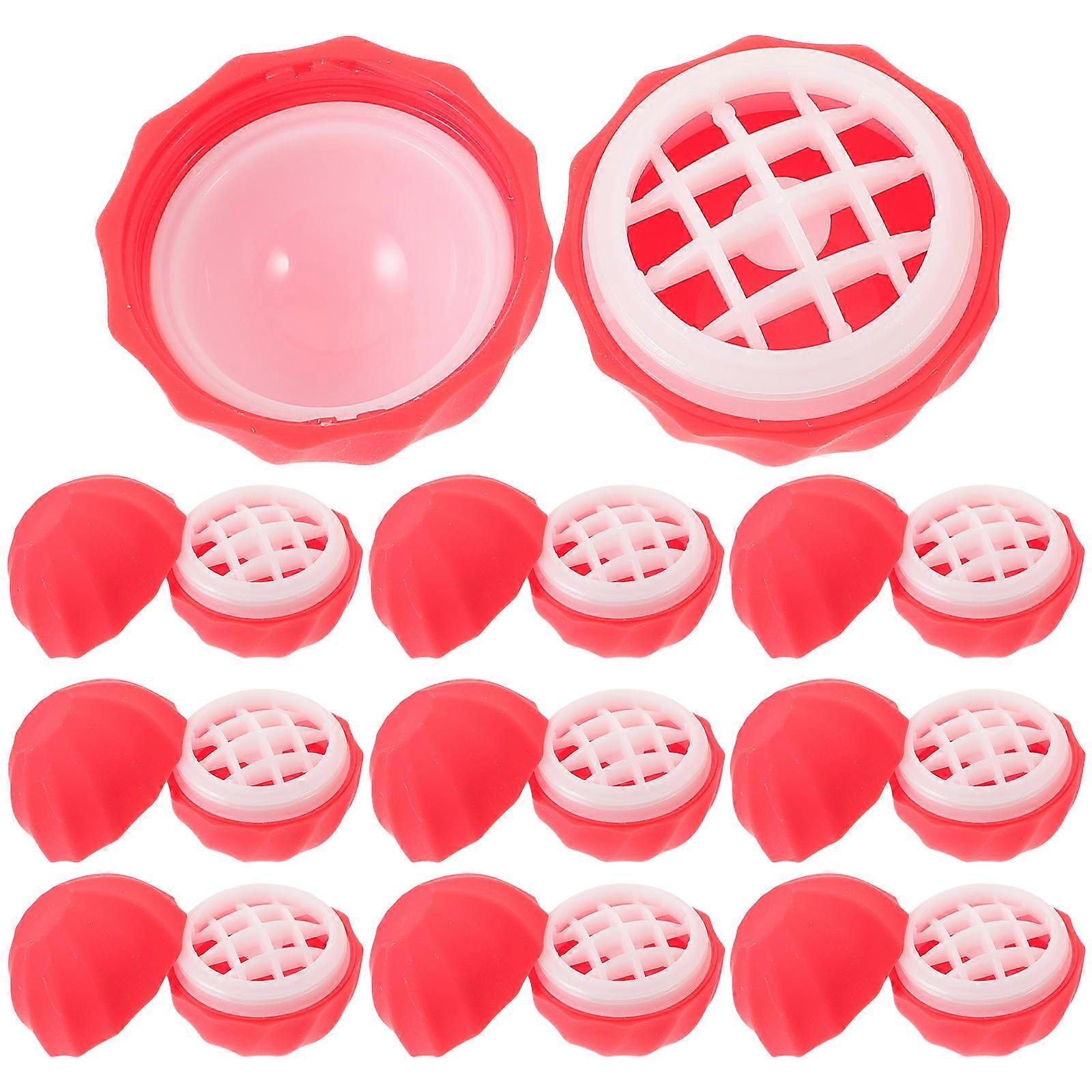 Pink Lip Balm Sphere Container for Storage 10Pcs Refillable Plastic Holders
