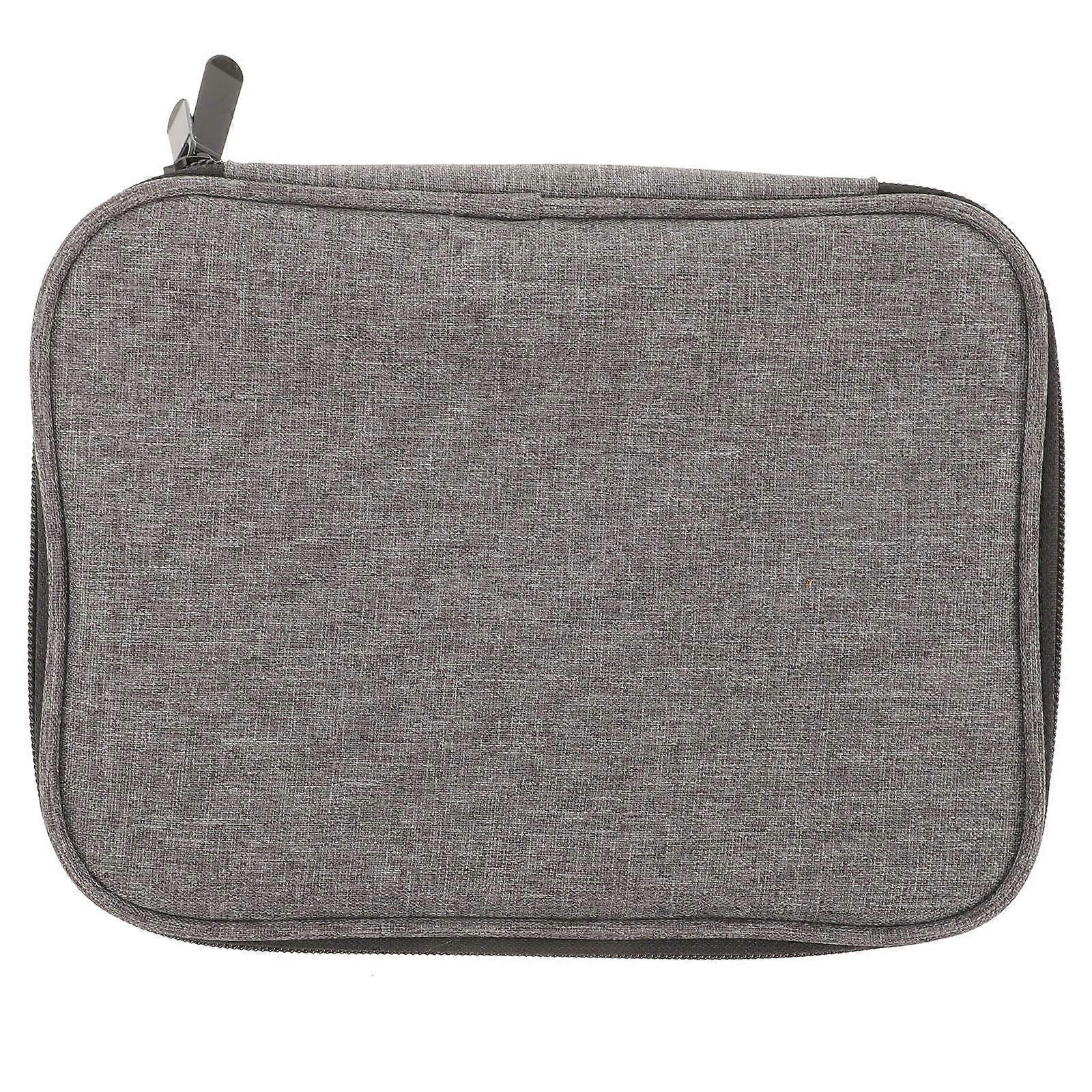 Étui à aiguilles à tricoter pour le rangement et le transport, en tissu Oxford gris.