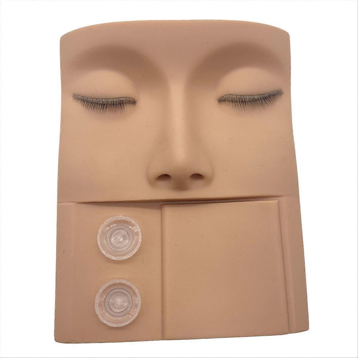 3D False Eyelash Grafting Model Practice Tray Practice Head with Eyes for Eyelash Extension Replacea