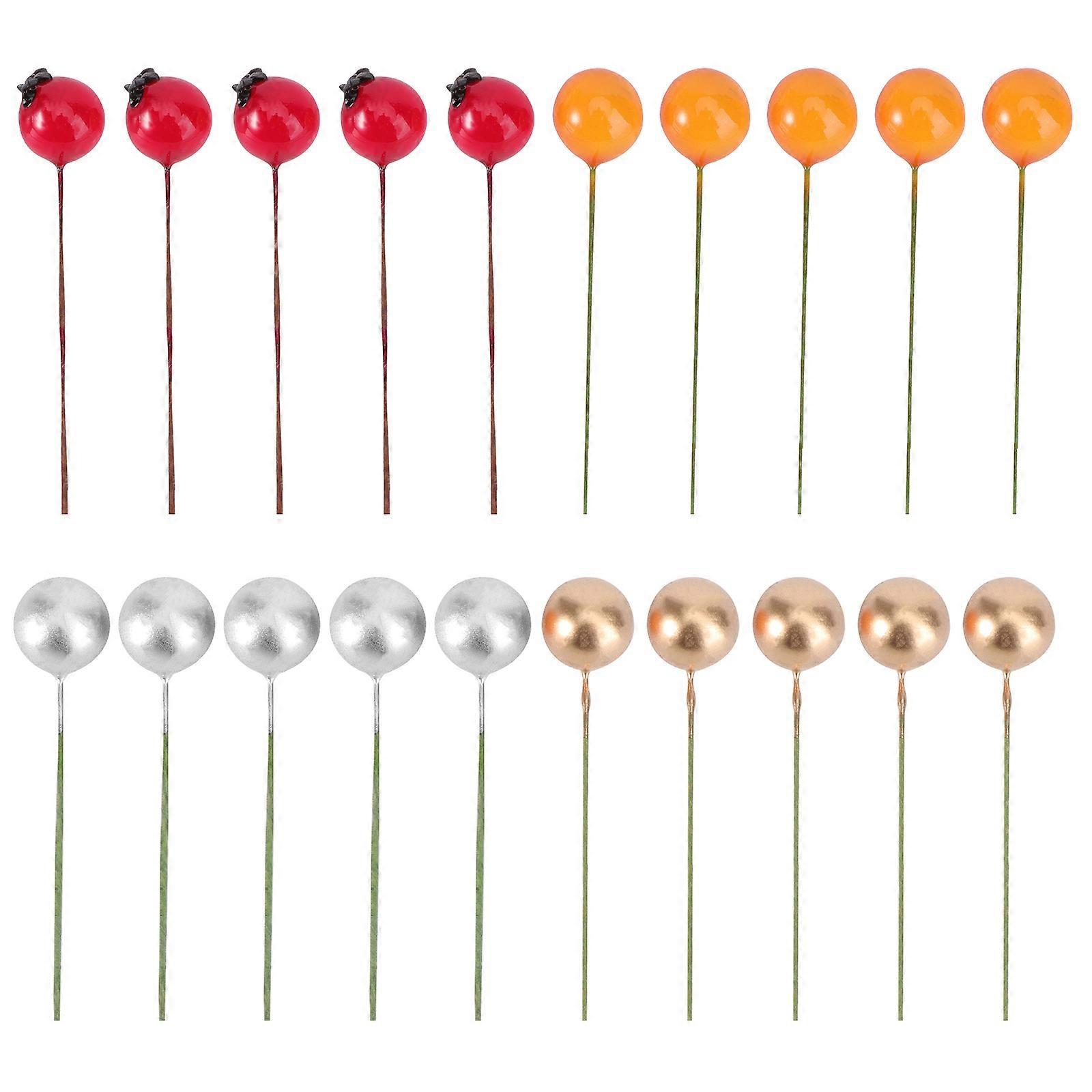 Simulation Berries Berries Prop Ornament for DIY Craft 100Pcs Assorted Colors