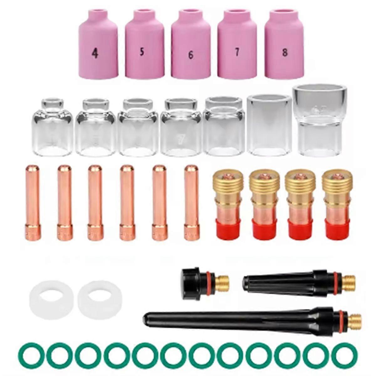 41Pcs TIG Welding Torch Nozzle Ring Cover