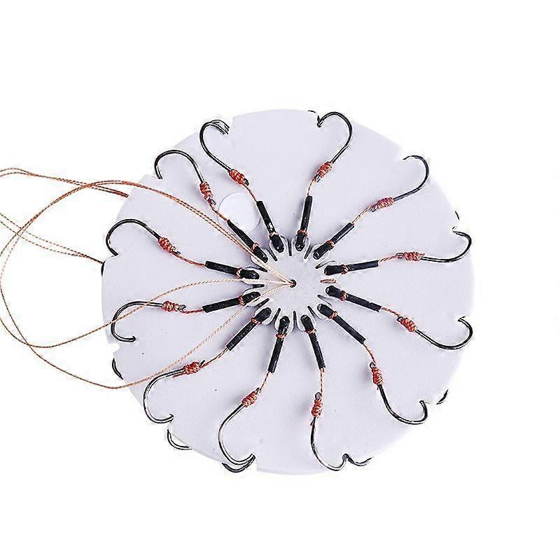 Carp Bait Fishhooks for Fishing Flap Explosion String Hook Prevent Winding PE Lines with Hose Carbon Steel 12 Hooks