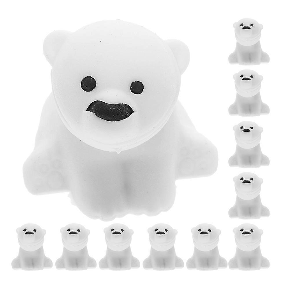 Bear Pencil Erasers Polar Bear for Students Use 40Pcs White Rubber Kit