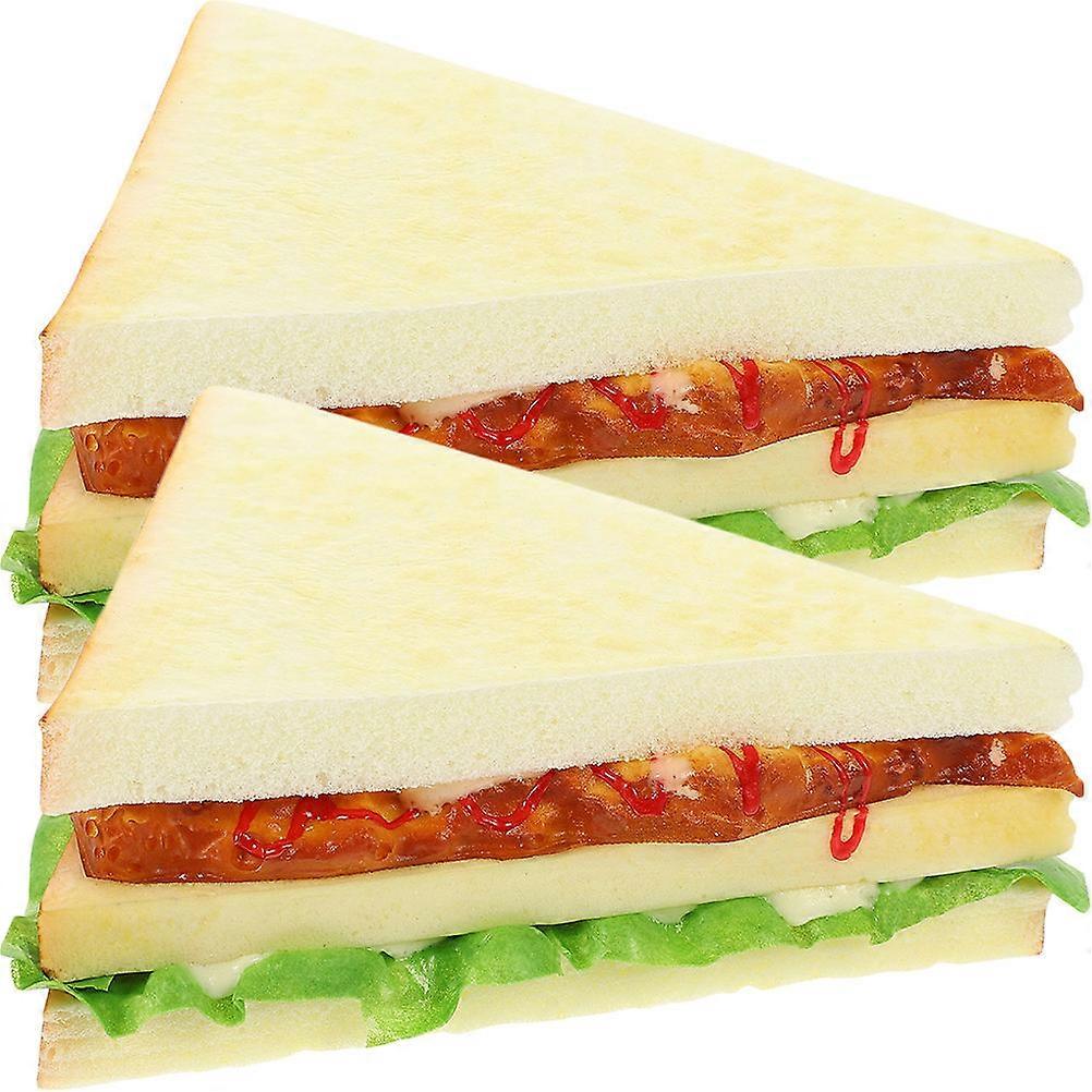 Artificial Sandwich Model for Decoration 4Pcs Assorted Color Food Props