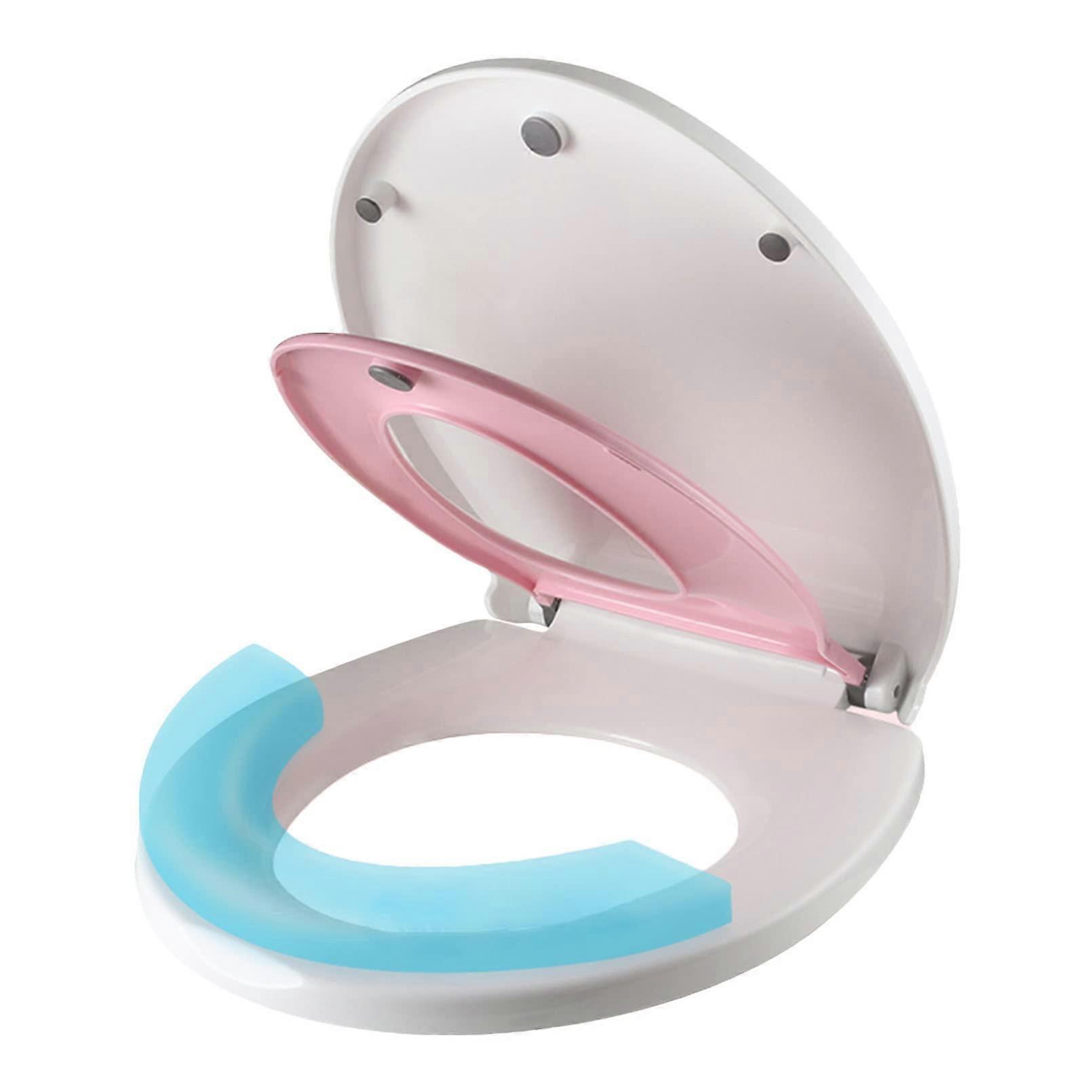 Elongated Toilet Seat with Builtin Child Seat, Quiet Close Lid, Easy Clean, 2 in 1 Design