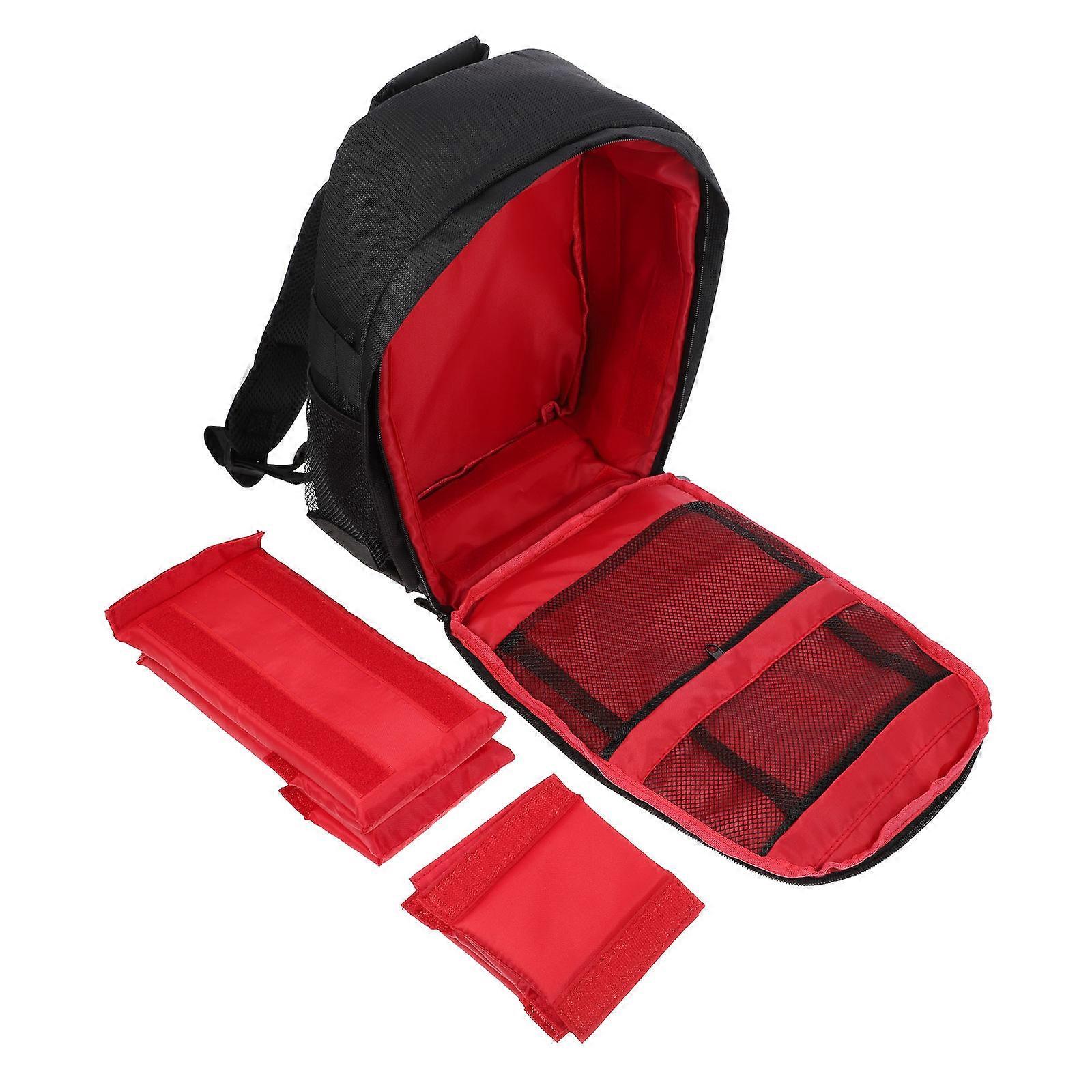 Red Camera Backpack for DSLR Water-resistant Nylon Bag with Adjustable Dividers and Padded Straps 1