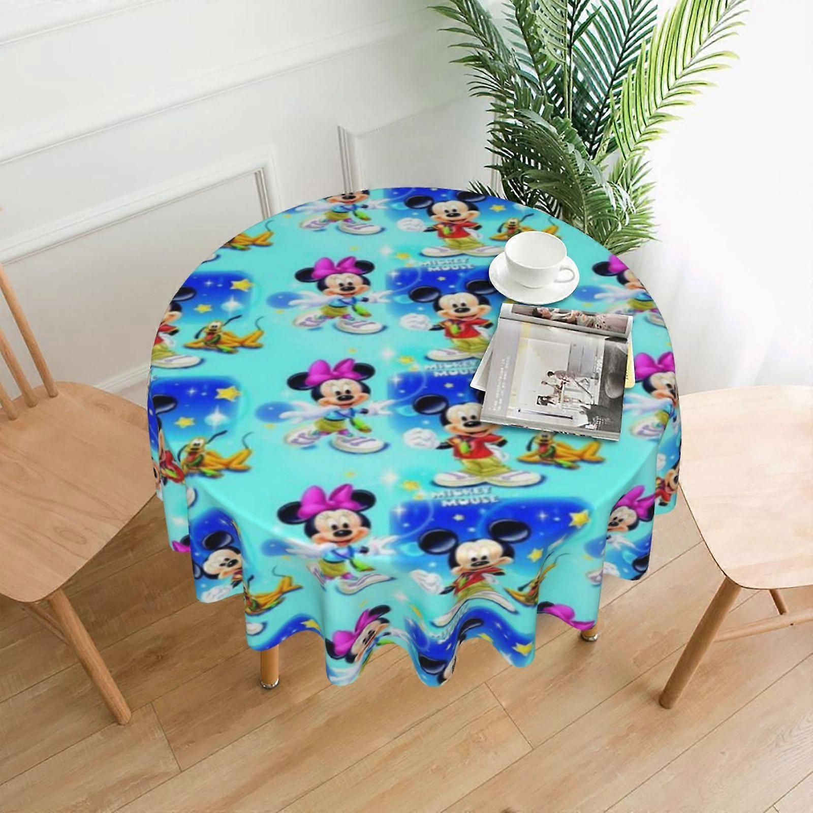 Mickey Mouse Rectangular Tablecloth, Water Resistance Antiwrinkle Spillproof Soft Fabric, 60in, compatible with dining room, parties, holiday dinners