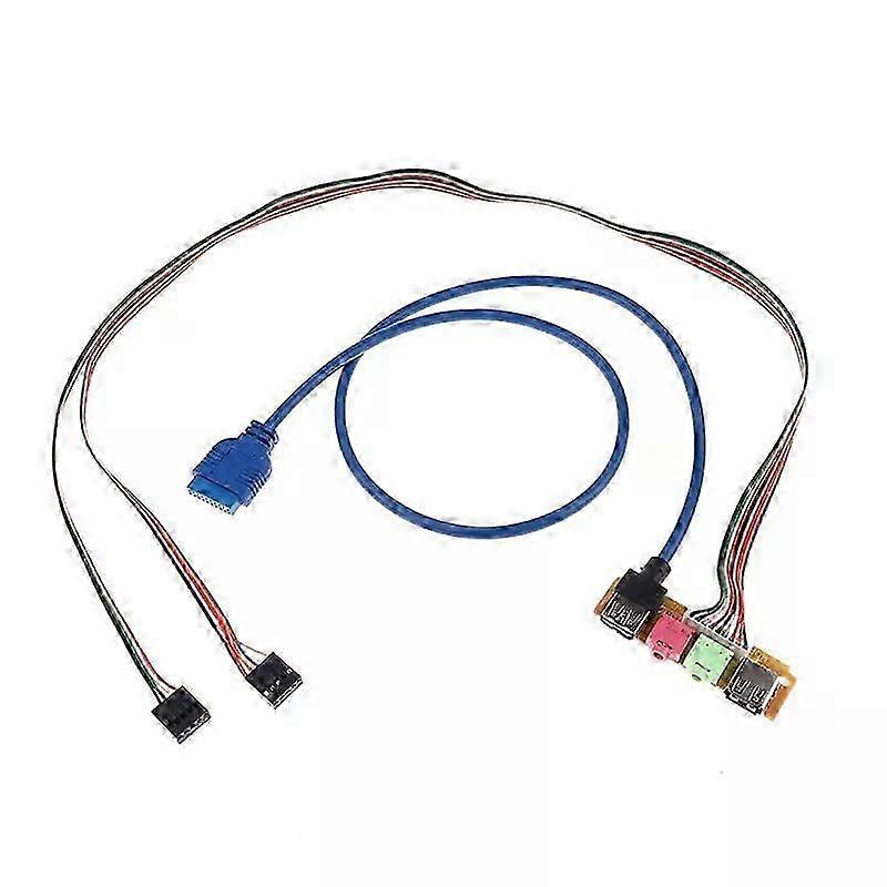 USB 20+ 30 Port Chassis PC Computer Case 70cm Audio Front Panel Replace Cable 1pc