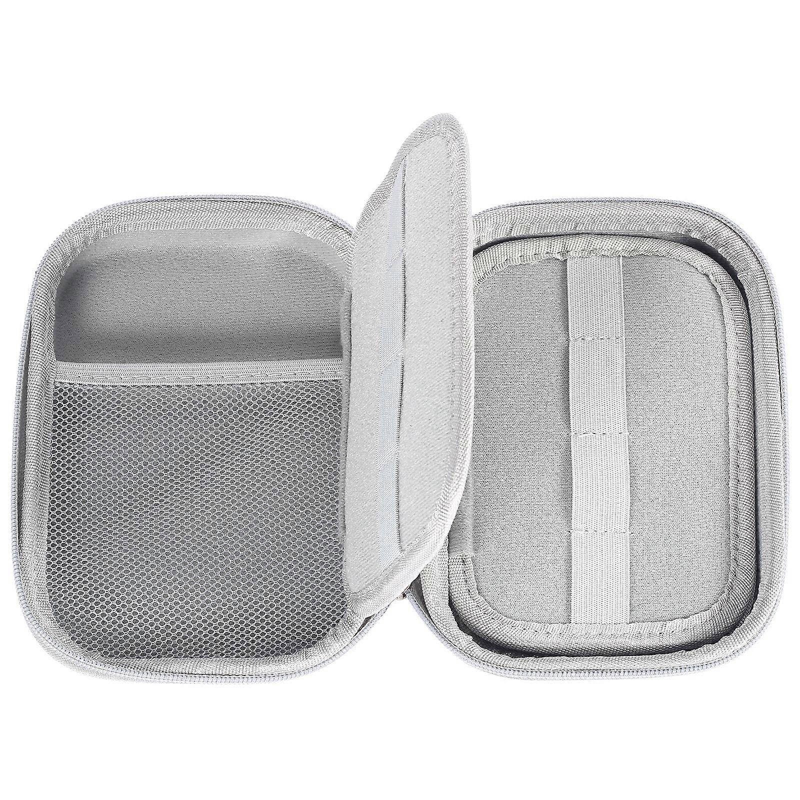 Portable Saxophone Tongue Storage Box with Meshs Pocket Sax Clarinet Tongue Carrying Cases Waterproof Tongue Guard Bag  Gray