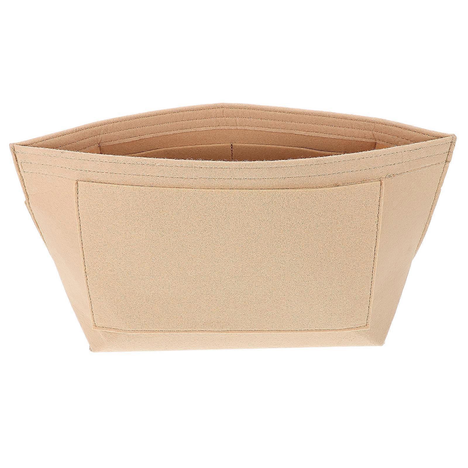 Beige Felt Purse Organizer Insert for Storage Secure Valuables Organizing