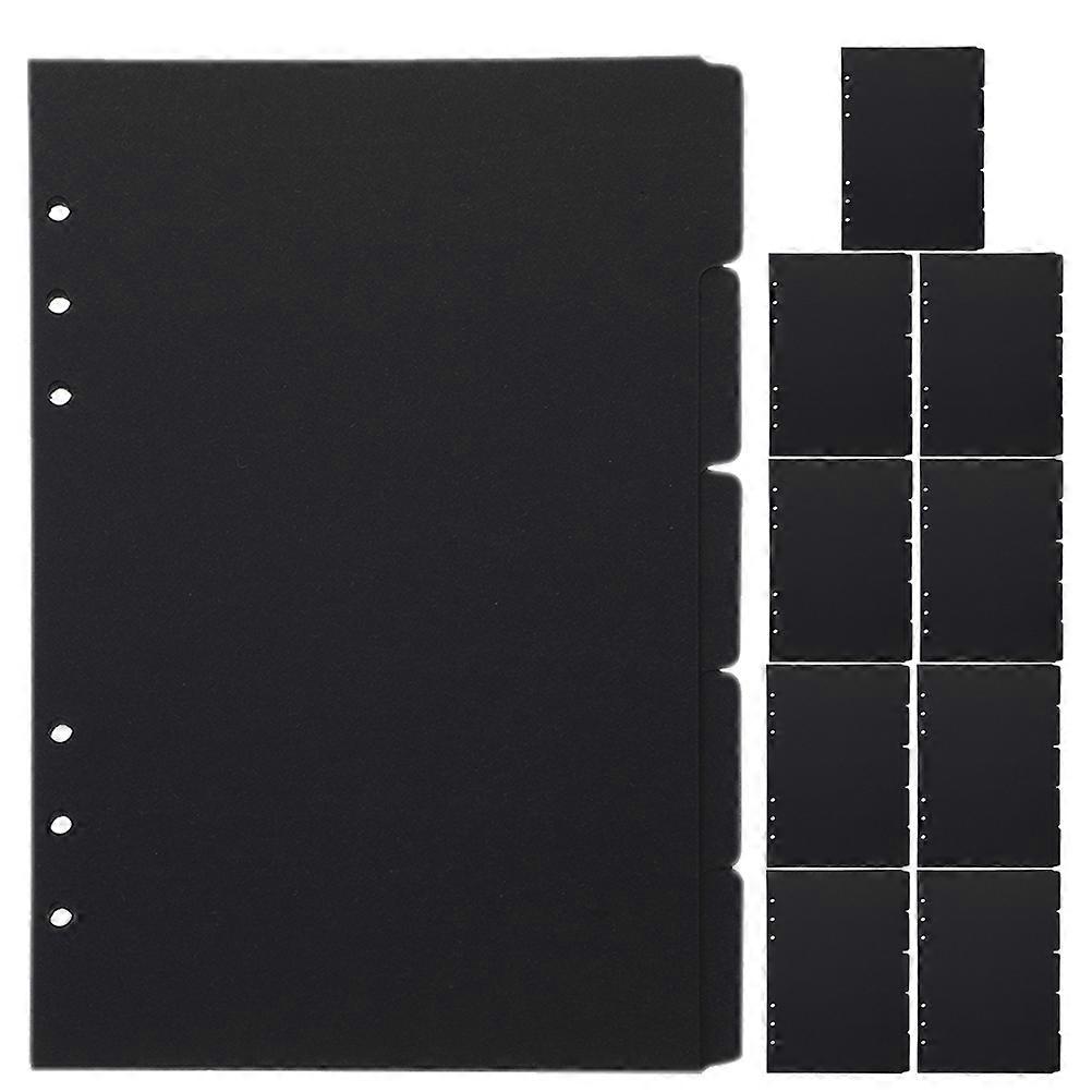 10 Sheets Black Paper Binder Dividers for A5 Notebook Organization