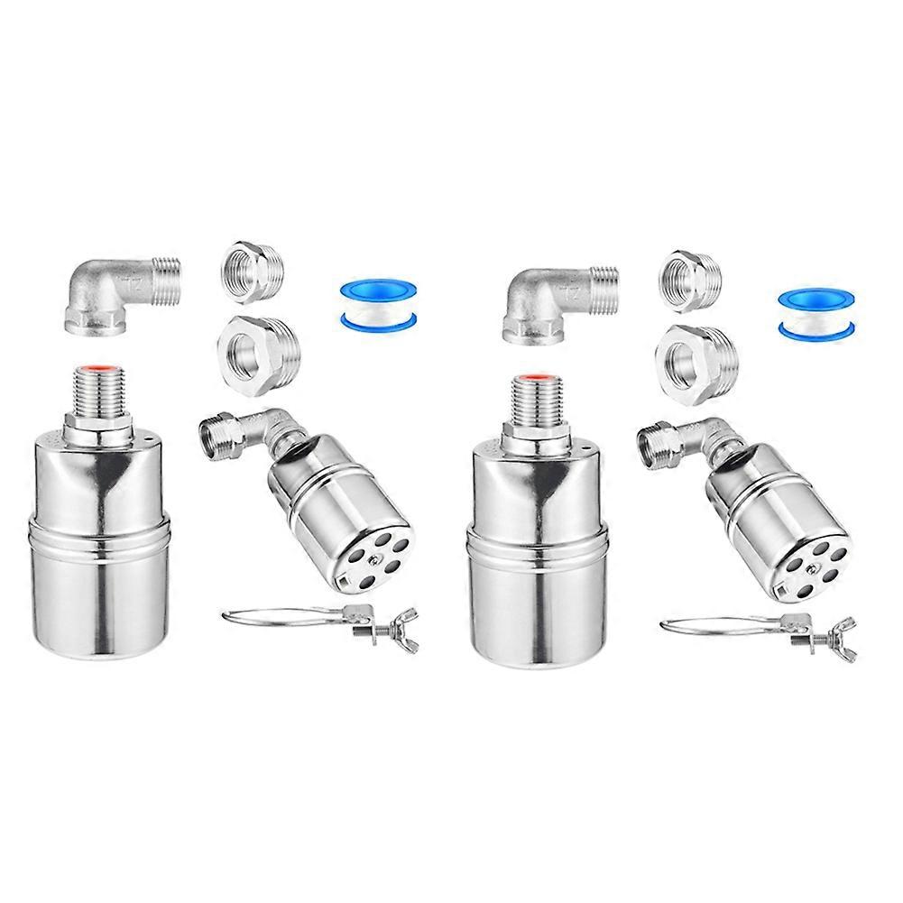 1/2inch 3/4inch 1inch Automatic Float Valve, 304 Stainless Steel Fully Automatic Water Level Control Float Valve, 2 Set