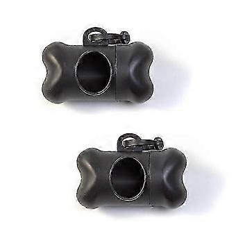 2-pak dispenser til hundeafføringsposer, dispenser til hundeafføringsposer med klips, ingen affaldspose inkluderet, sort