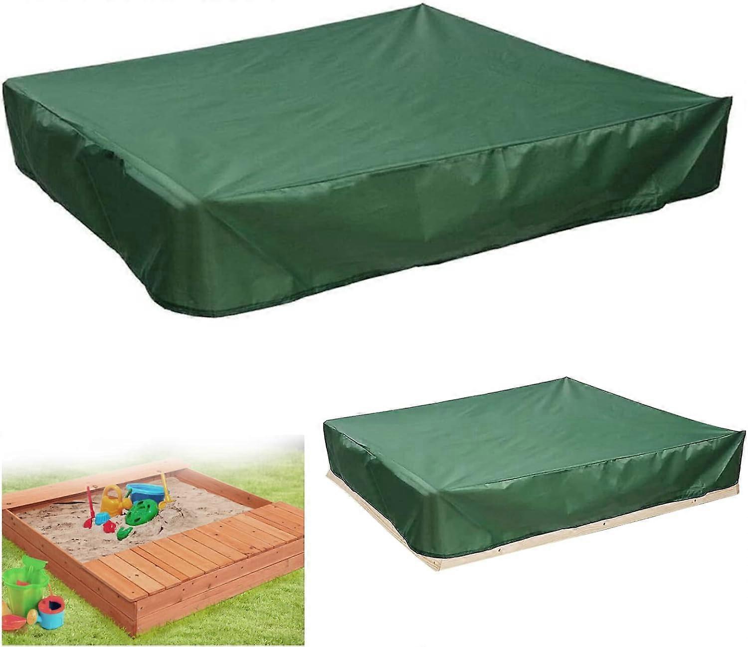 Square sandbox cover Sandpit cover with drawstring Polyester fabric waterproof and dustproof tarpaulin, 120 x 120 cm