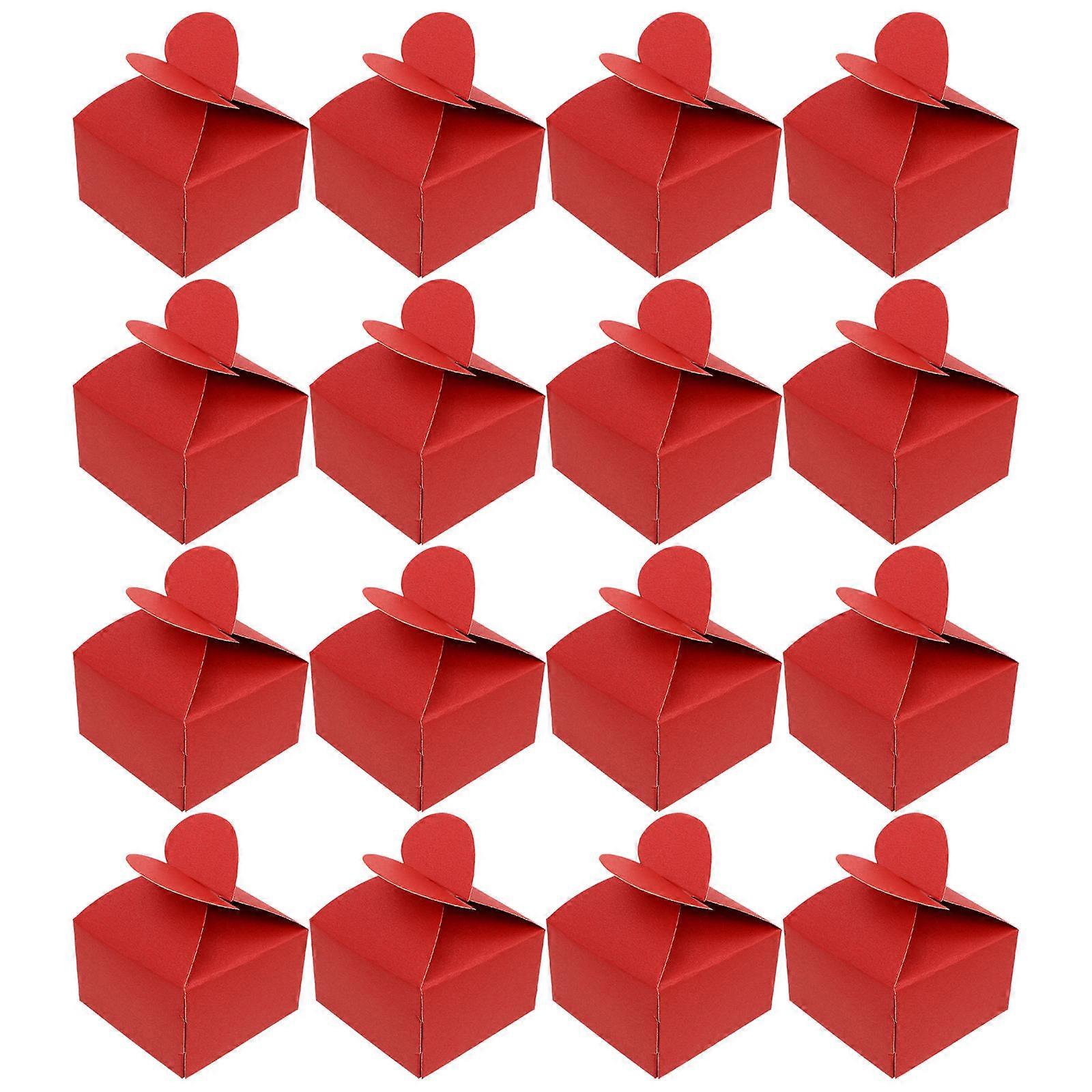 Heart Candy Box Paper Container for Candy Storage 100Pcs Red