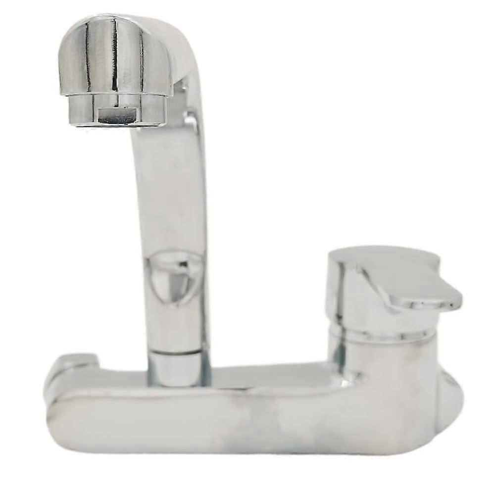 Kitchen Faucet Pull Down Zinc Alloy Single Handle Hot and Cold Mixer Tap Silver Durable