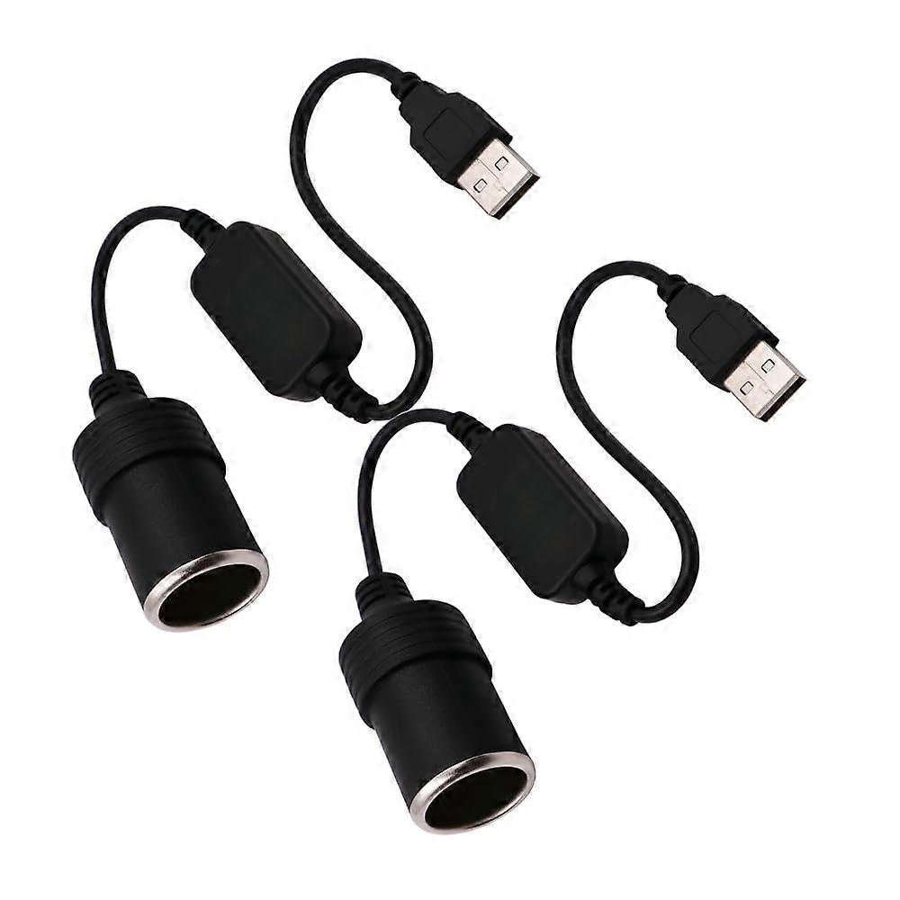 2 Pack USB to 12V Converter Cigarette Lighter Adapter for Dash Cam GPS LED Lights 8W Max