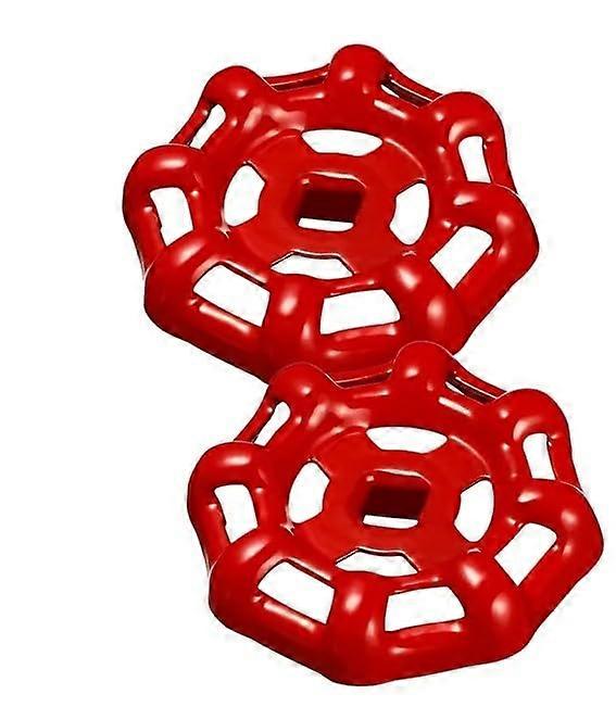 Outdoor Faucet Handle Set, Durable Cast Iron Red Round Grip Hose Bib Replacement for Garden Use