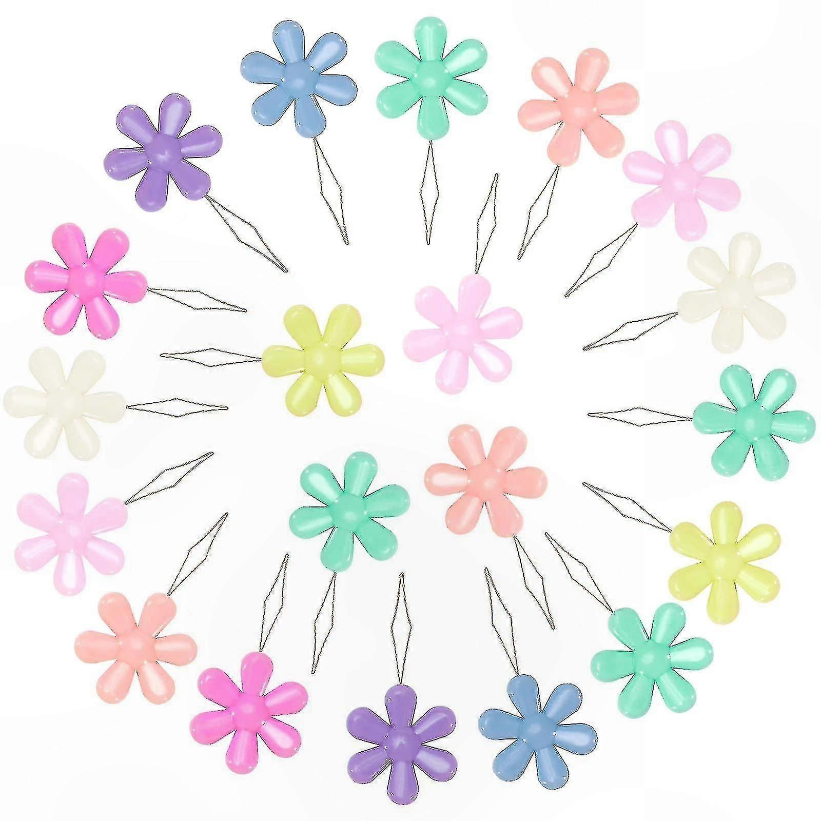 20pcs Sewing Needle Threader Kit, Assorted Colors, Flower Design Threader Set for Craft Projects