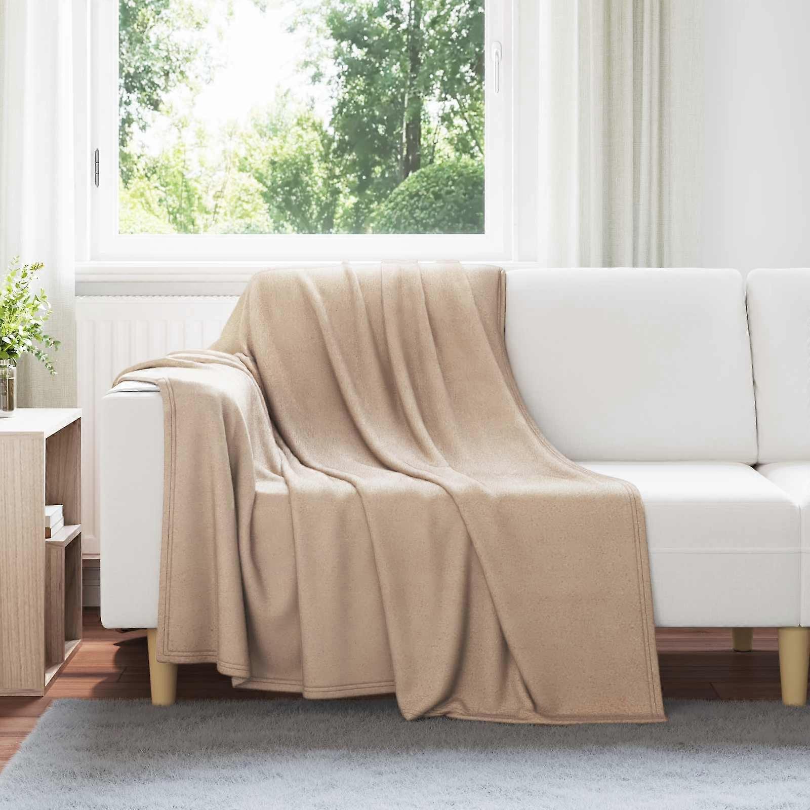 Überwurfdecke Kamel 200 x 150 cm Fleece