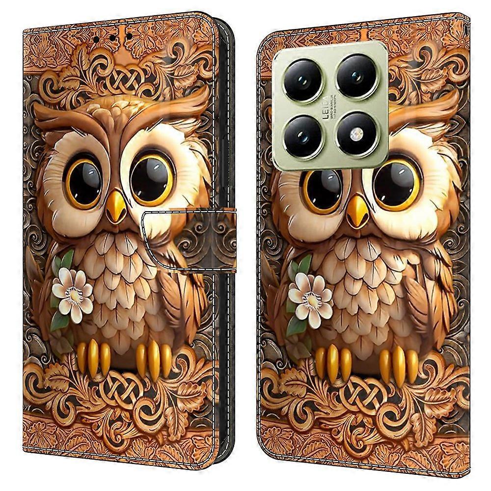For Xiaomi 14T Case Pattern Printed Protective Cover TPU+PU Leather Flip Phone Case
