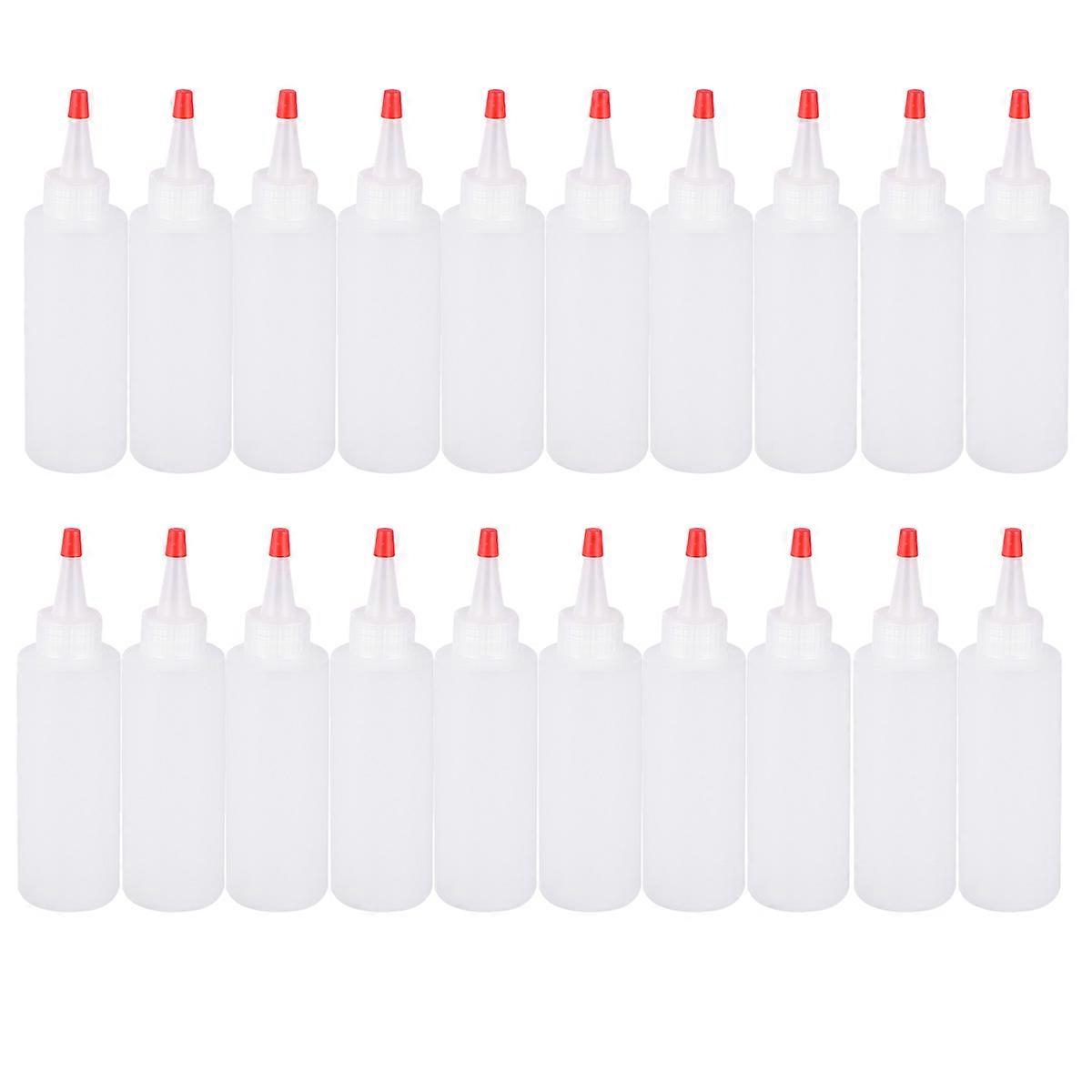 Squeeze Bottle Plastic Pointed Mouth for Controlled Dispensing 20Pcs Red