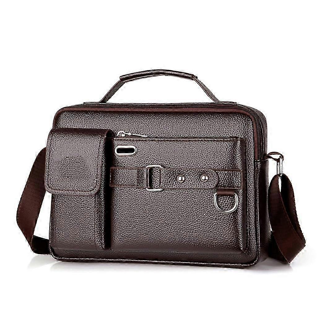 2025 Men's Shoulder Bag Portable Handbag Briefcase for Work, Durable Canvas, Adjustable Strap, Multiple Pockets, Black