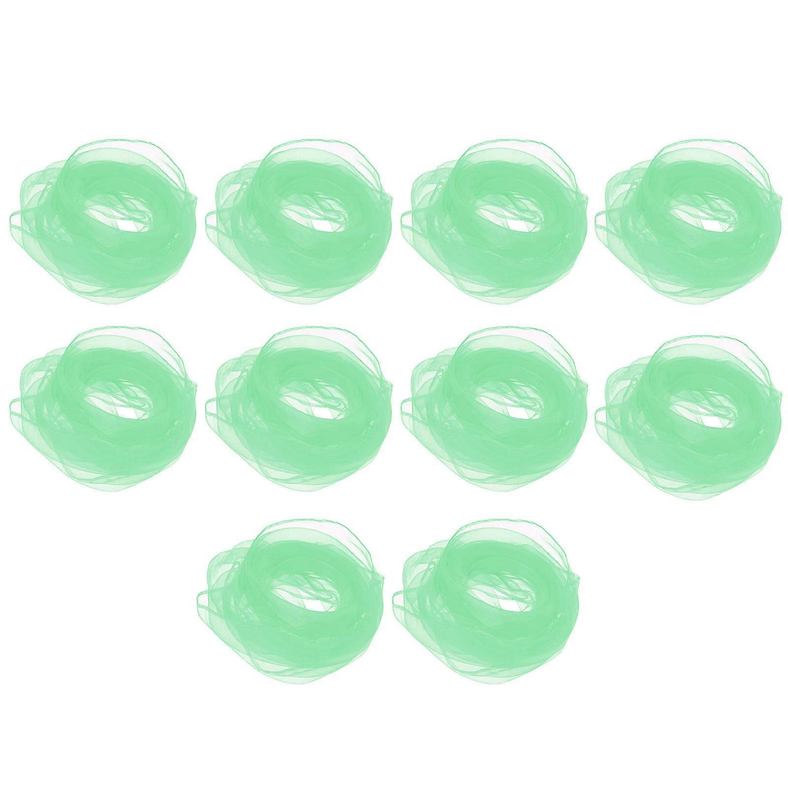 Pure Color Silk Scarf for Dance Performance 10Pcs Green