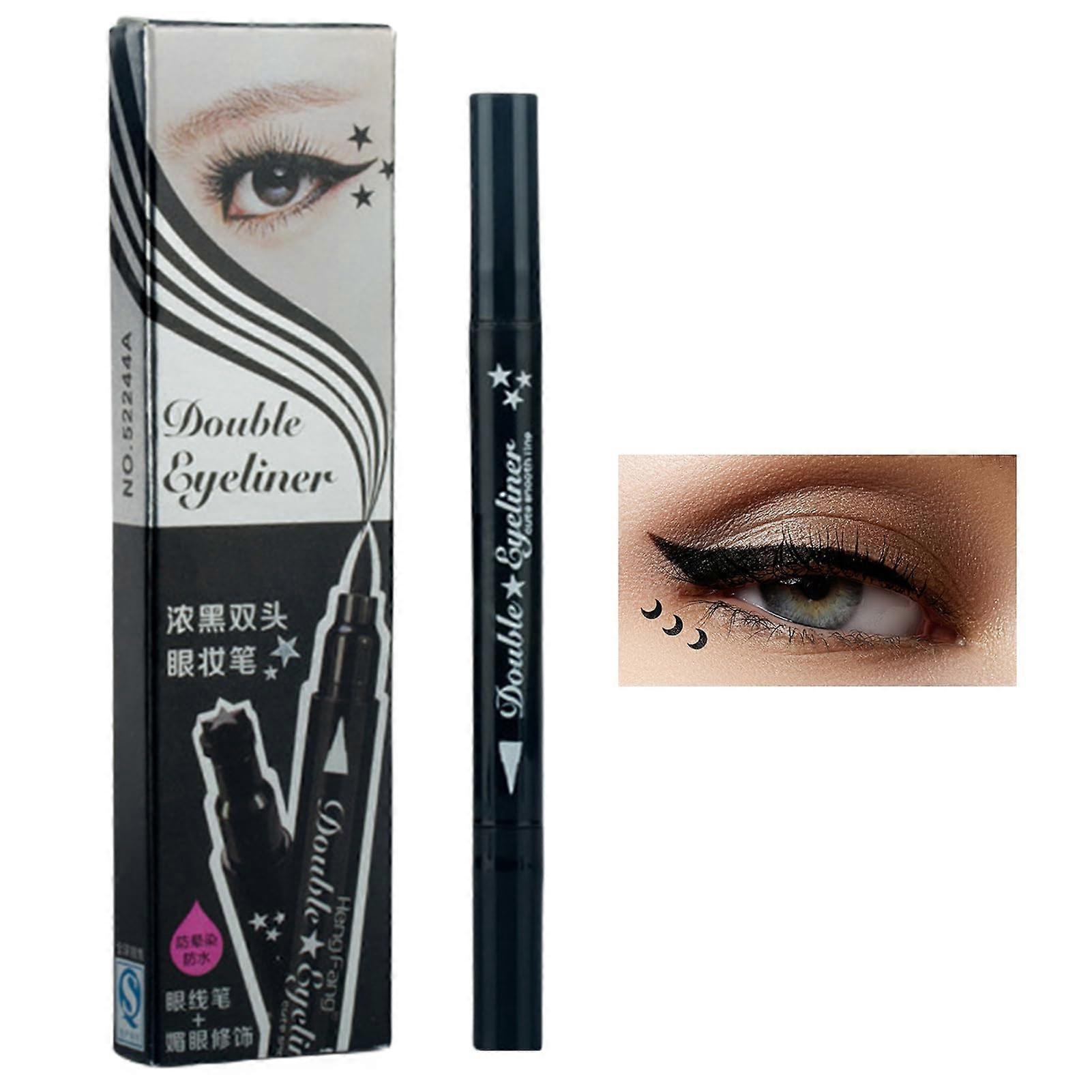 Waterproof Stamp Eyeliner Pen DualHead Design with Precise Wing Stamp LongLasting Liquid