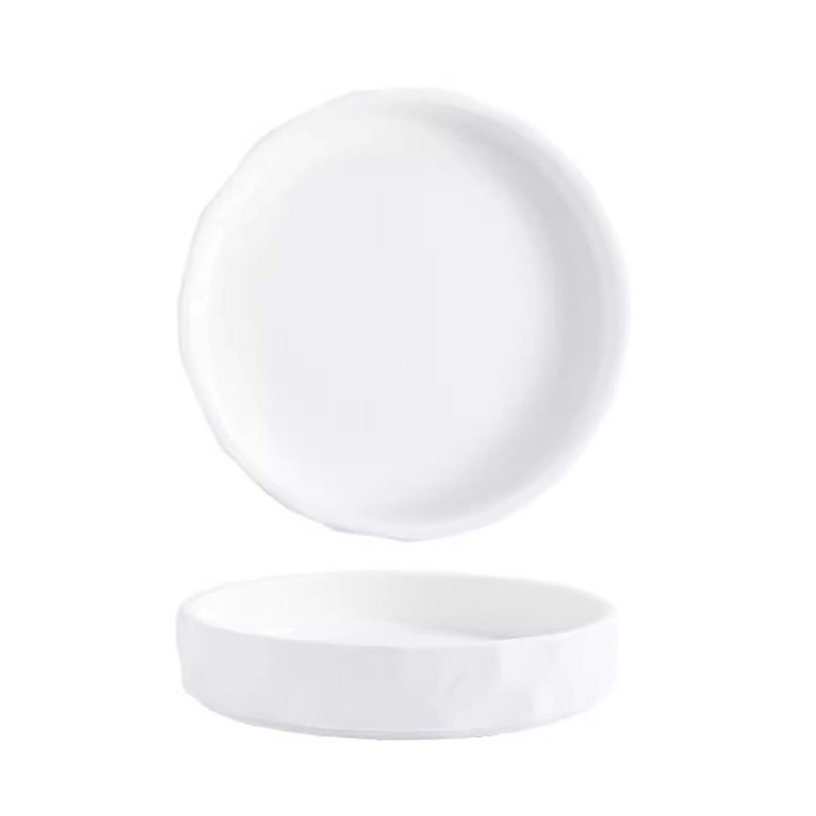 Large White Ceramic Dinner Plates 10 Inch, Easy Clean Stackable Porcelain Serving Set for Steak and Pasta