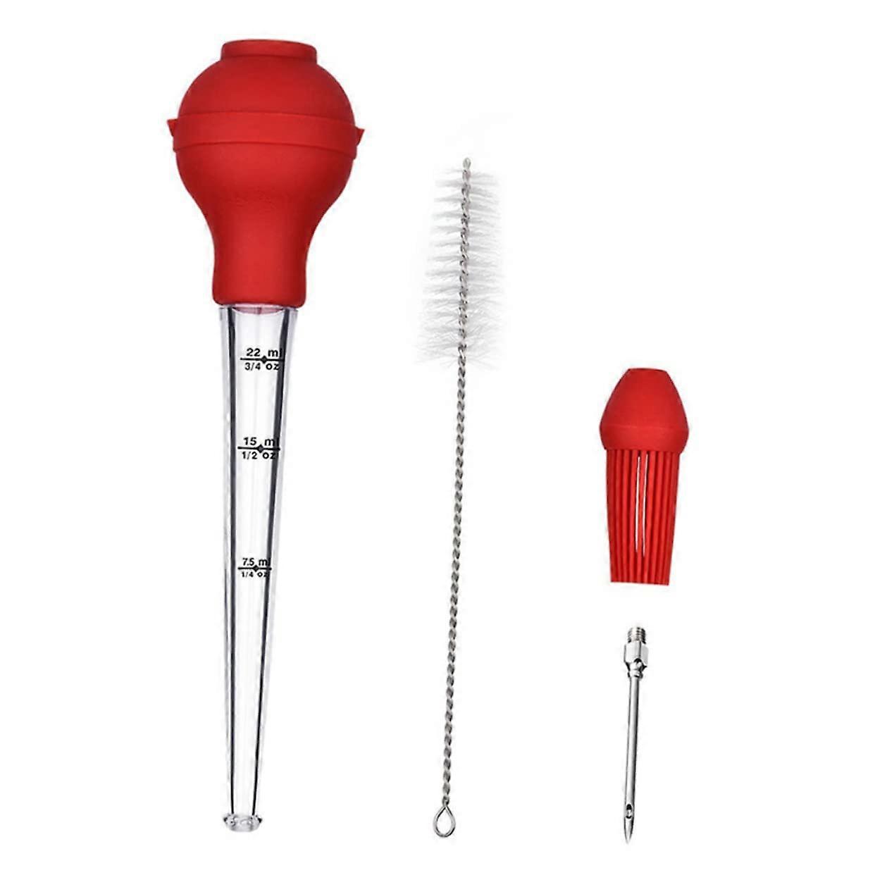 Turkey Baster and Basting Set with Silicone Bulb Brush Drip Design for BBQ Cooking