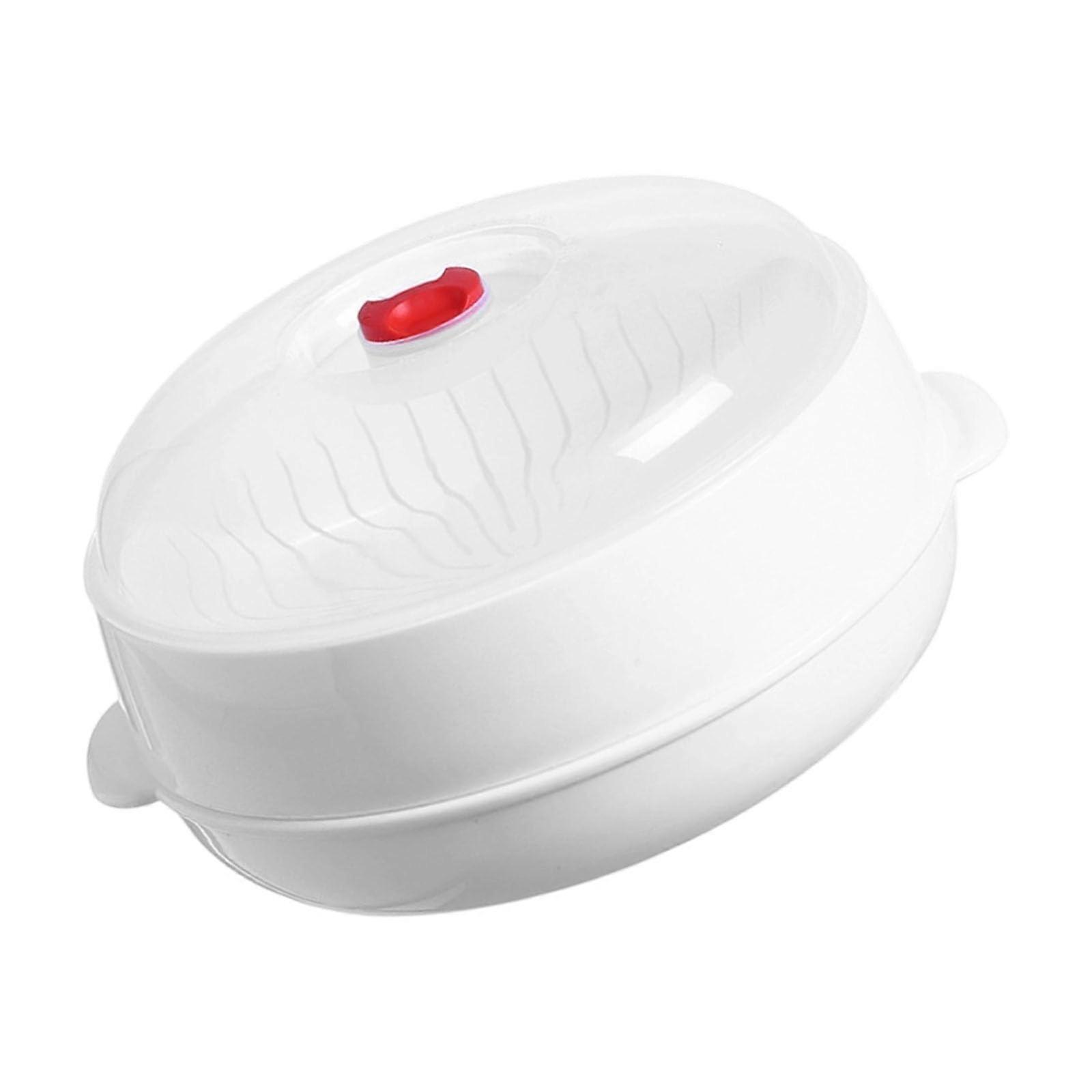 Stackable Microwave Steamer with Vent Lid for Even Heating Vegetables Dumplings Single Layer