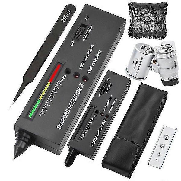 Diamond tester with 60X LED magnifier portable gemstone testing tool