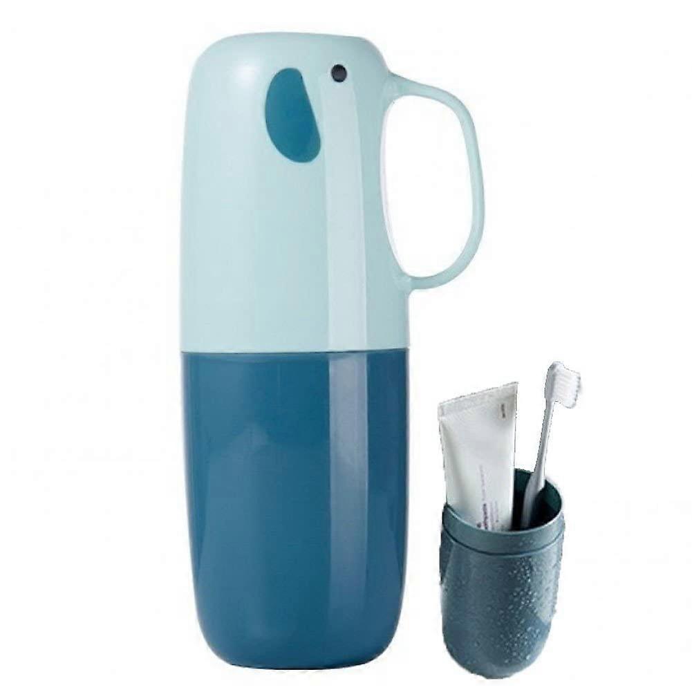 Travel Toothbrush Holder with Rinsing Cup, 2 in 1 SpaceSaving Case for Toothpaste Storage