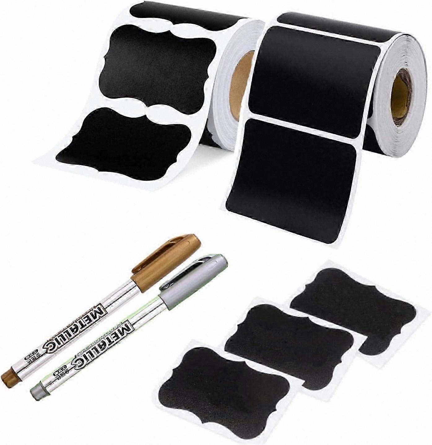 Waterproof Reusable Chalkboard Labels Stickers for Jars, Black