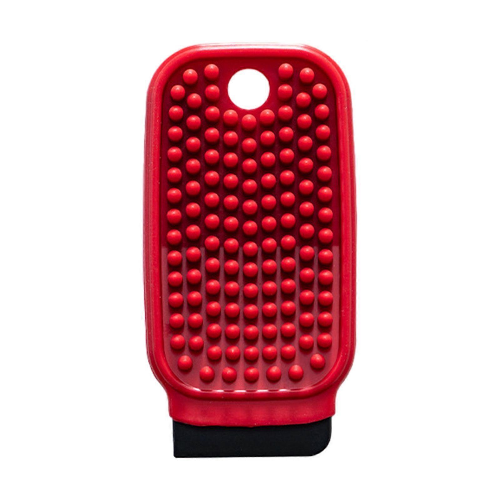 Fruit Brush Multi Functional Double-Sided Silicone Kitchen Cleaning Brush with Hanging Loop Scrubber Integrated Scraper Jikaix