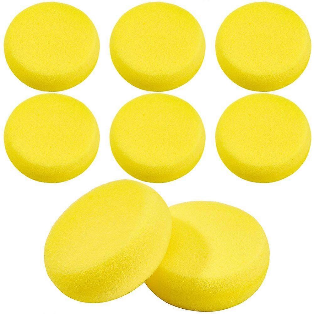 24pcs Sponge Ink Print Pads Flat Round Yellow 74x26.5mm
