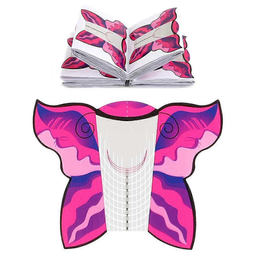 100 Pcs SelfAdhesive Nail Extension Forms Butterfly Shape with Precise Length Guide for UV Gel
