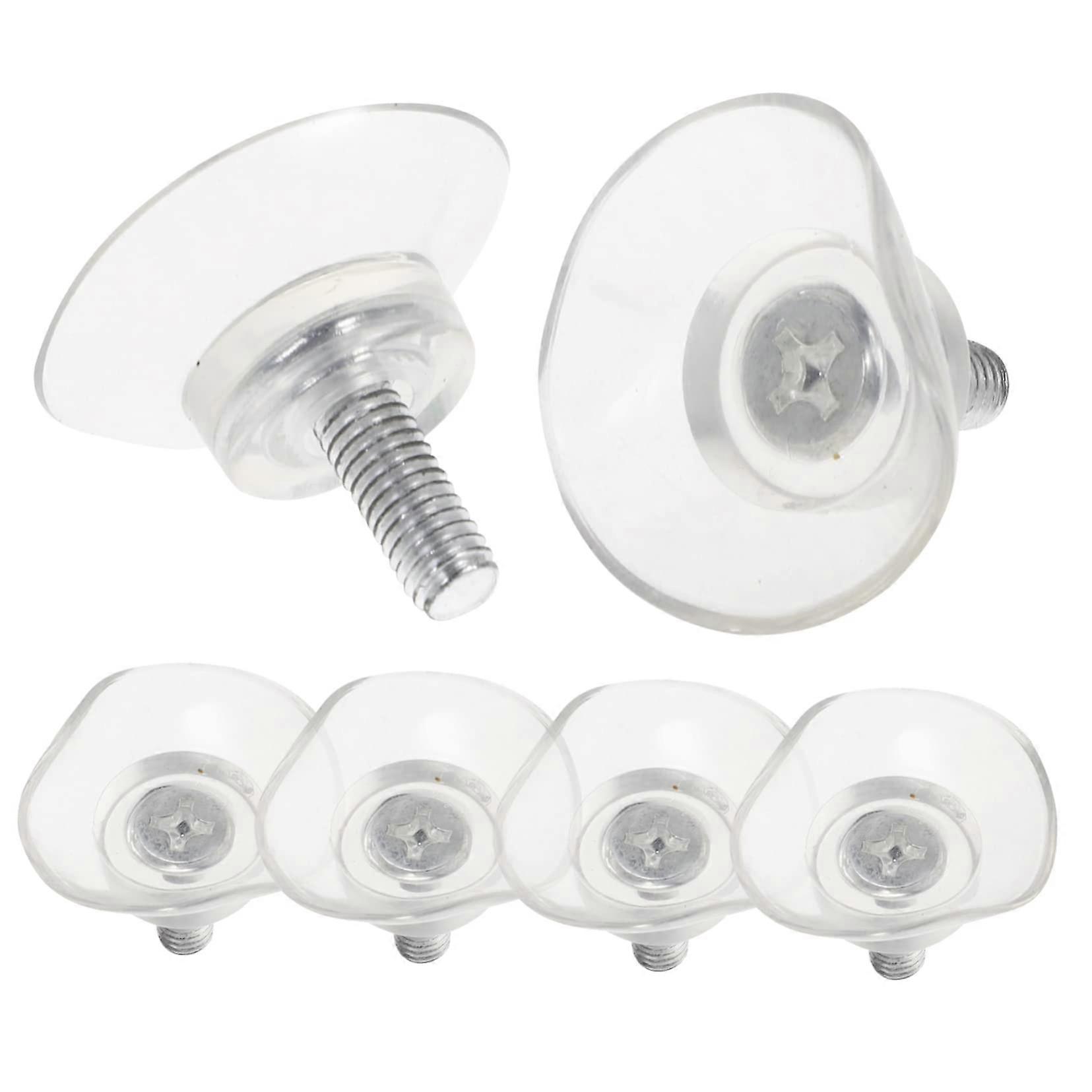 6pcs PVC Suction Cups Hooks for Glass and Tile, Adjustable Height, Reusable, Scratch
