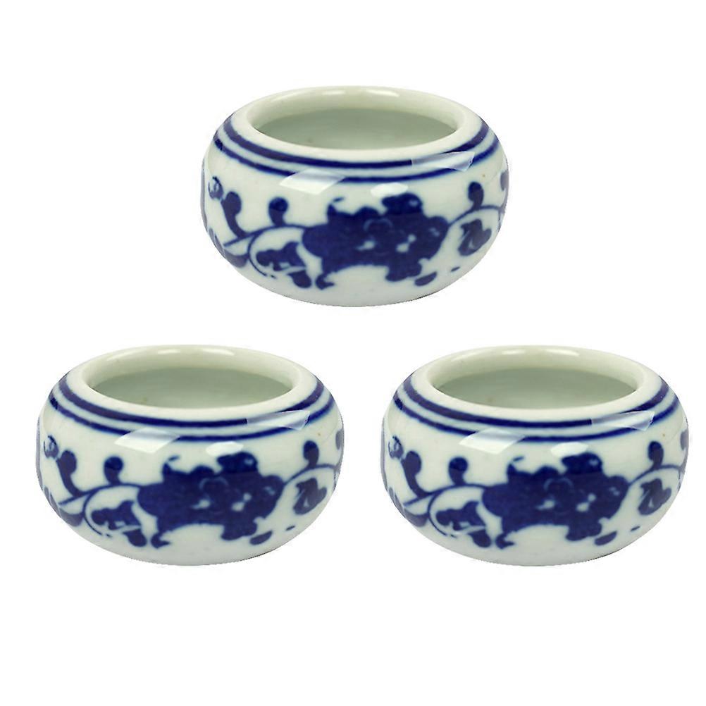 Water Wash Ceramic Ink Dishes for Storage Use 3Pcs Multi-Functional Ink Plates