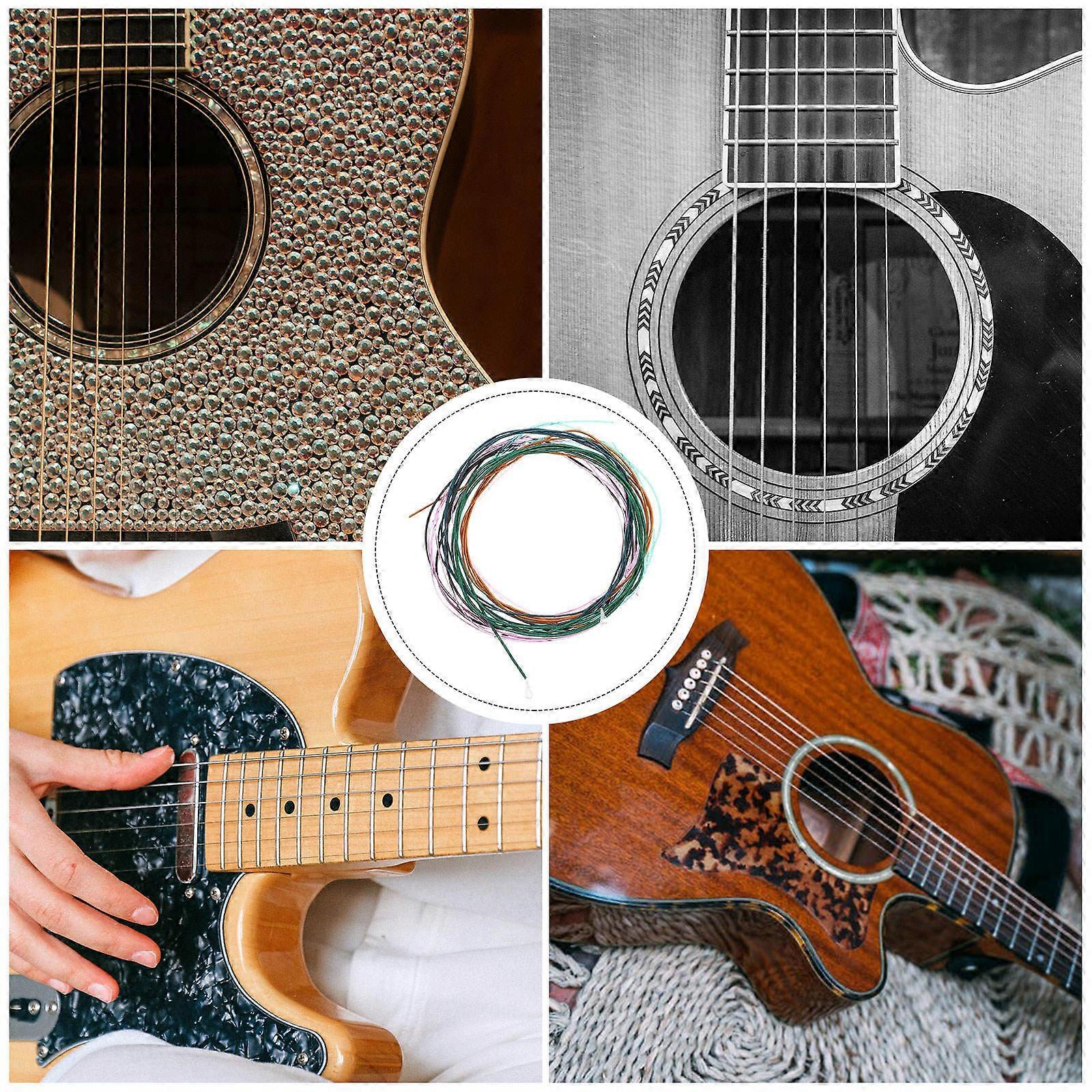 Colorful Acoustic Guitar Strings Replacement for 6Pcs Classical Guitar Set