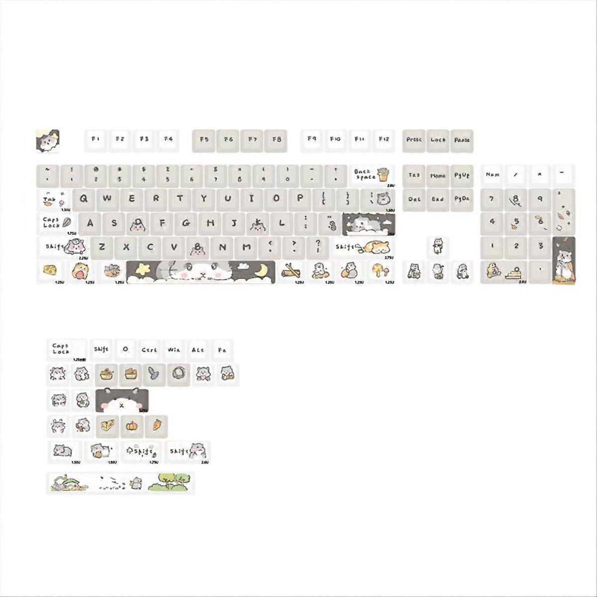 132 Keys Cute Mouse Theme Keycaps XDA Profile Key Caps English