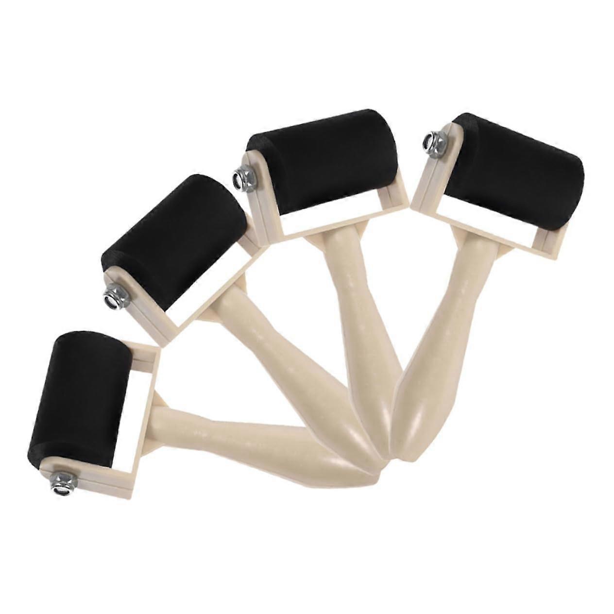 4pcs Rubber Brayer Set for Printmaking with Multiple Roller Sizes and Even Ink Coverage